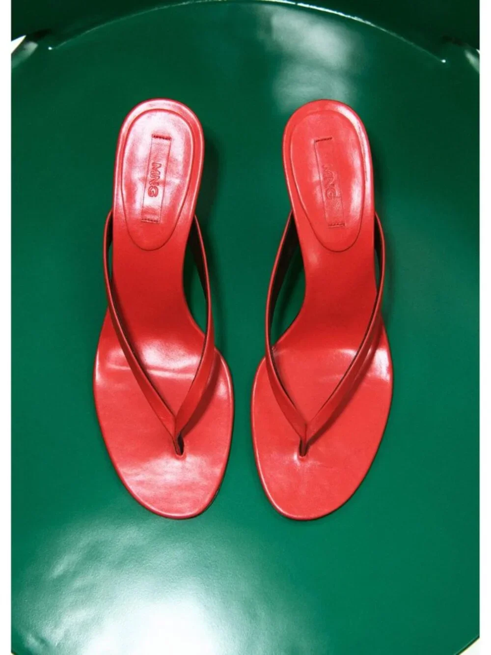 MANGO HAILEY BIEBER FUNNEL-HEEL LEATHER SANDAL - Picture 2 of 6